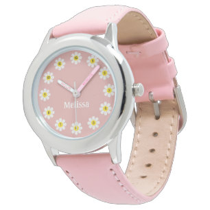 Montre Cute Boho Daisy Flower Nom personnalisé Fille