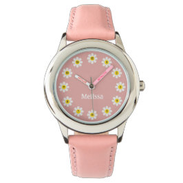 Montre Cute Boho Daisy Flower Nom personnalisé Fille