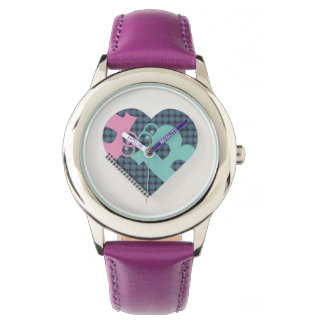 Montre Cute Carnet Coeur bleu rose violet rubanMODERNE