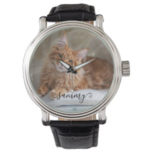 Montre Cute Curly Nom Cat Photo