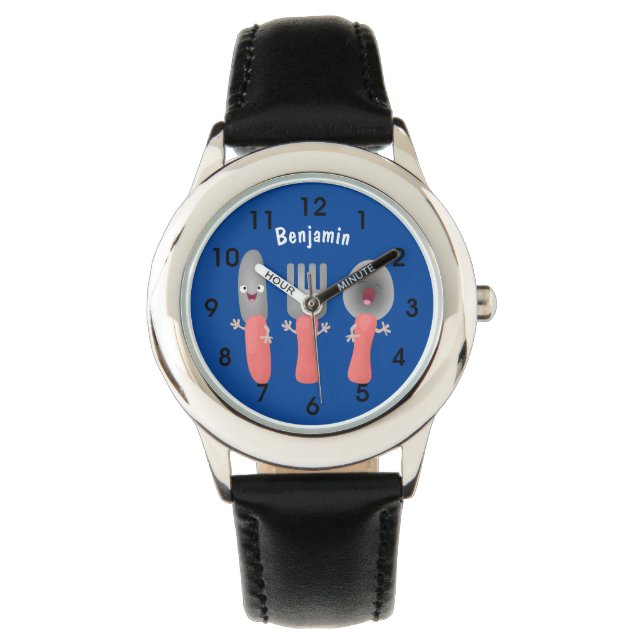 Montre Cute fourche couteau et cuillère dessin de couvert (devant)