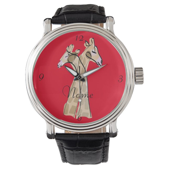 Montre Cute Giraffe Couple Thunder_Cove (devant)