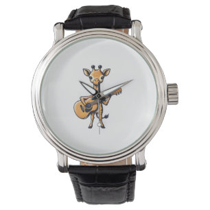 Montre Cute Giraffe Jouer Guitare Giraffes Musicien Musi