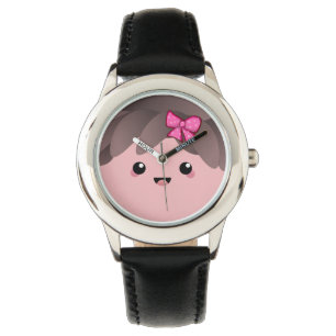 Montre Cute happy face kawaii Japanese cartoon doll rose