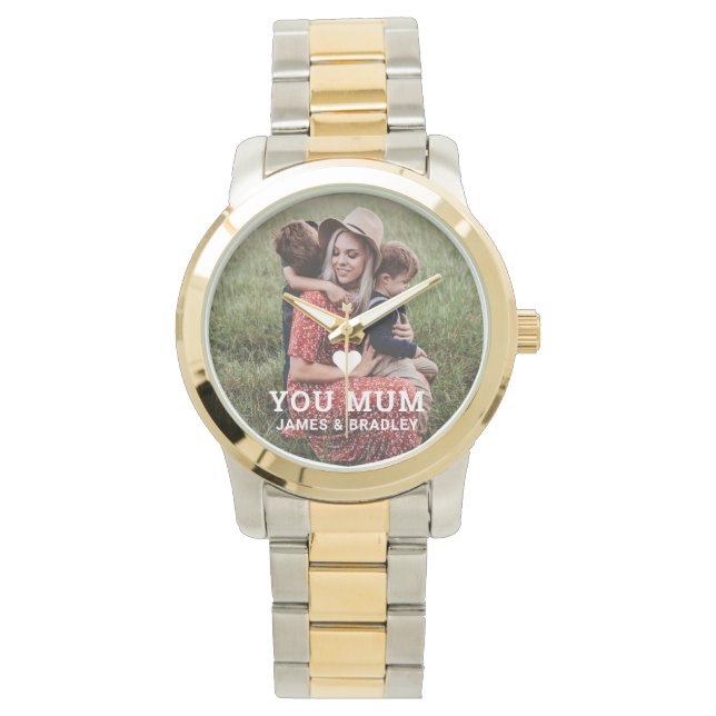 Montre Cute Heart Love You Maman's Day Photo (devant)