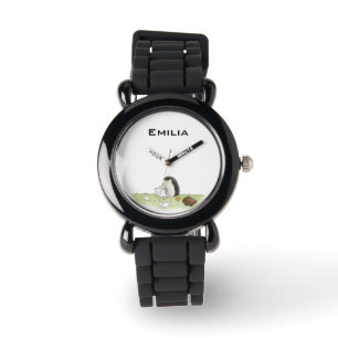 Montre Cute Hérisson animal avec l'ordinateur
