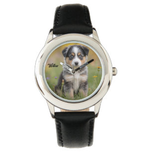 Montre Cute Kid's Australian Shepherd Personnalisé
