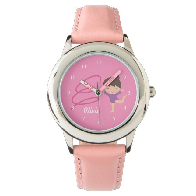 Montre Cute Little Gymnast Girl et Ribbon Gymnastique (devant)