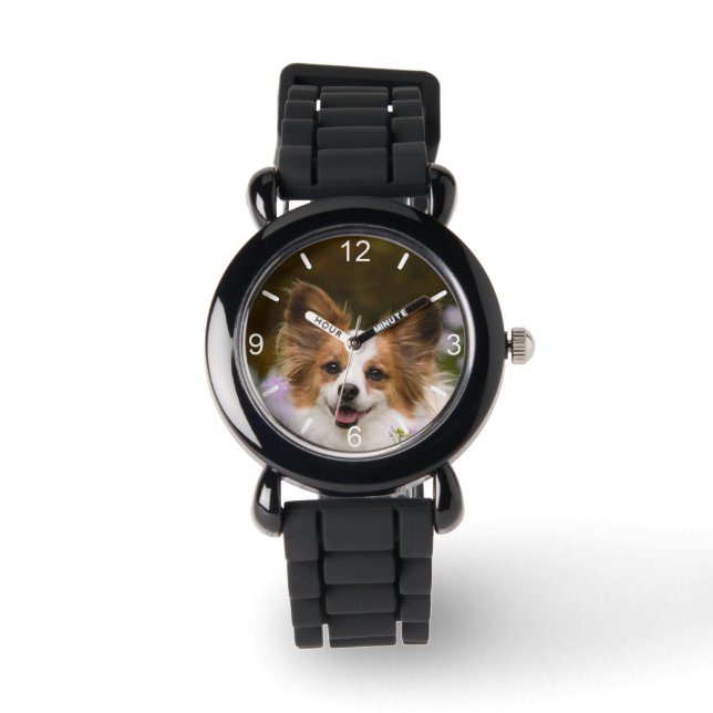 Montre Cute Papillon Espagnol Photo Plaque d'accès Amoure (Recto)