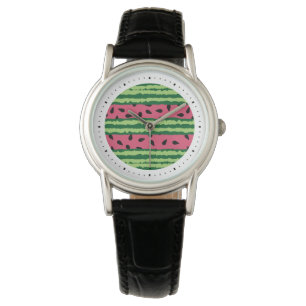 Montre Cute pastèque Motif rose et vert