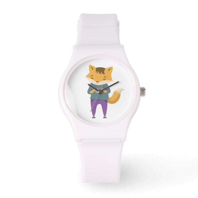 Montre Cute renard avec tasse de thé (Recto)