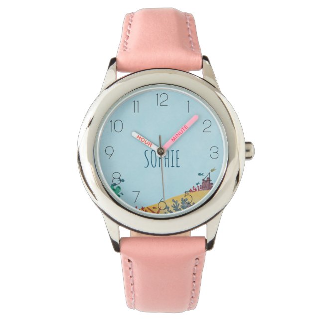 Montre Cute sous les poissons de mer et l'océan (devant)