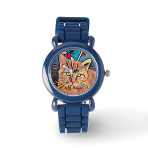Montre Cute Tabby Chat Personnalisé Enfant