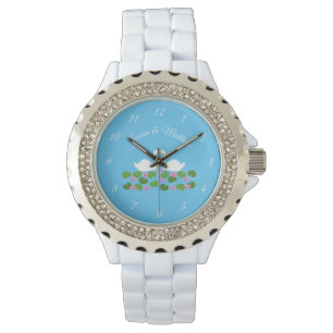 Montre Cygnes blancs et nénuphars Mariage Personnalisé