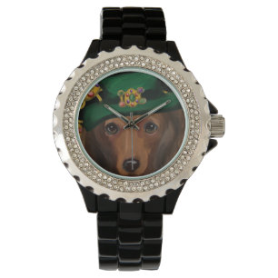 Montre Dachshund à poil long rouge