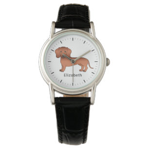 Montre Dachshund de dessin animé mignon aux cheveux court