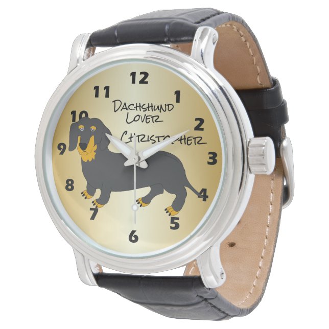 Montre Dachshund Design personnalisé (Incliné)