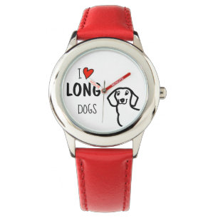 Montre Dachshund J'adore les chiens longs Citation drôle 