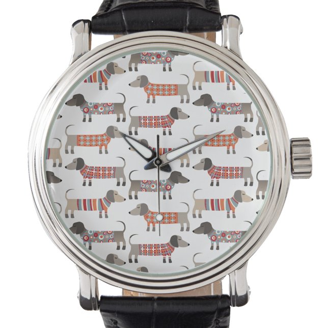 Montre Dachshund Wiener Saucisse Chien (Dachshund Wiener Sausage Dog pattern watch)
