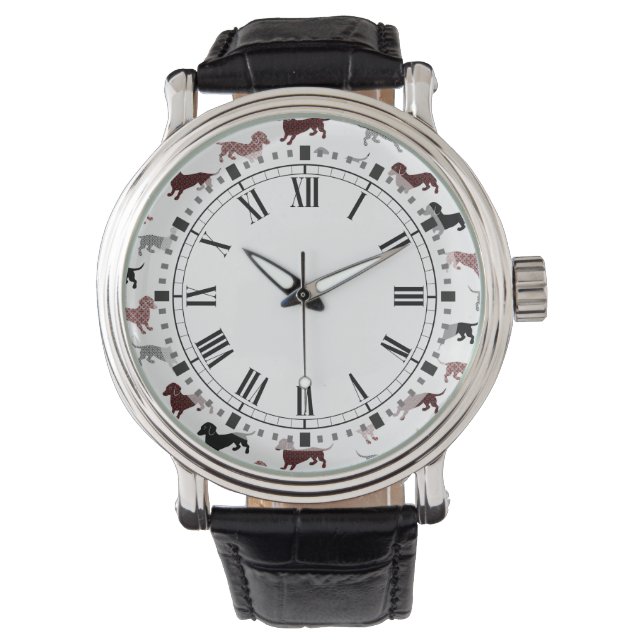 Montre Damask Dachshunds Motif de vacances (devant)