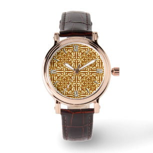 Montre Damassé médiévale Fleur-De-lis, cuivre et crèm
