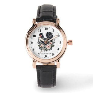 Montre Dame poulet fou mignon personnalisable