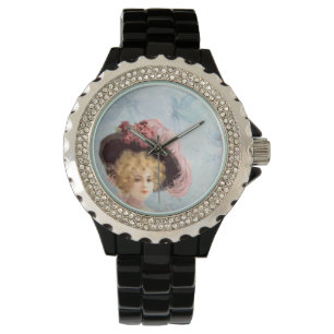 Montre Dame victorienne en Casquette Rhinestone Enamel no