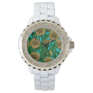 Montre Dandelions sur turquoise
