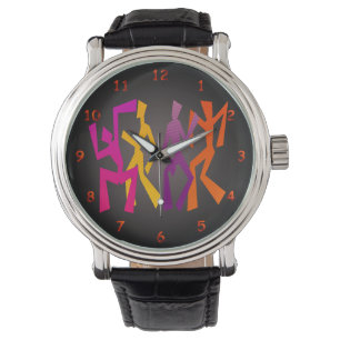 Montre Danse Abstraite multicolore amusante