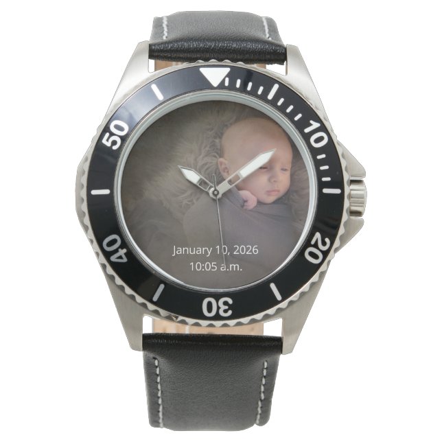 Montre Date et heure de naissance de bébé (devant)