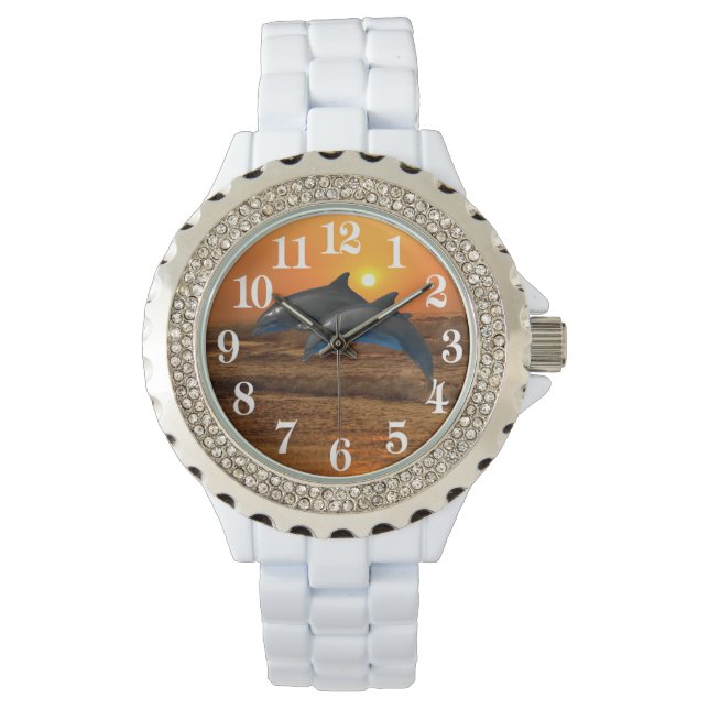 Montre Dauphin de verdure au coucher du soleil (devant)