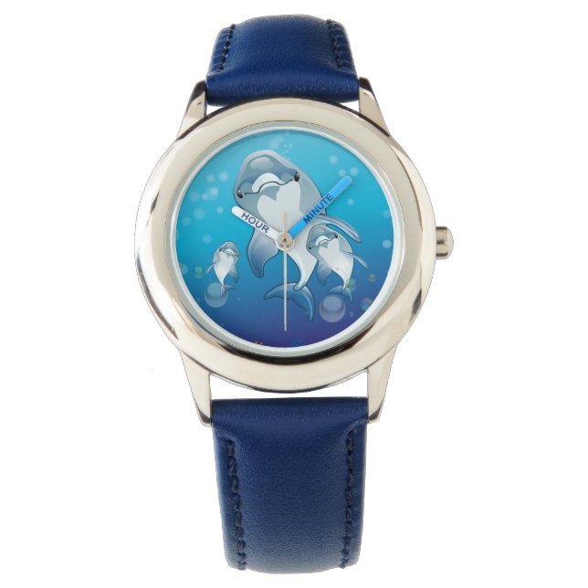MONTRE DAUPHIN. ILLUSTRATION DE DOLPHINS CUITS (devant)