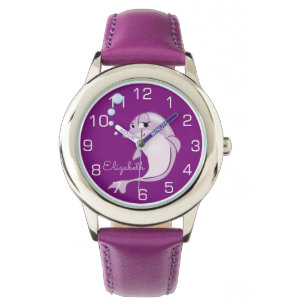 Montre Dauphin mou violet personnalisé