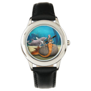 Montre Dauphine sirène rêveuse Art fantastique sous-marin