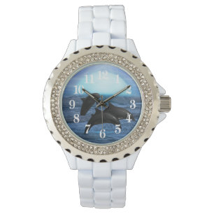 Montre Dauphins par clair de lune