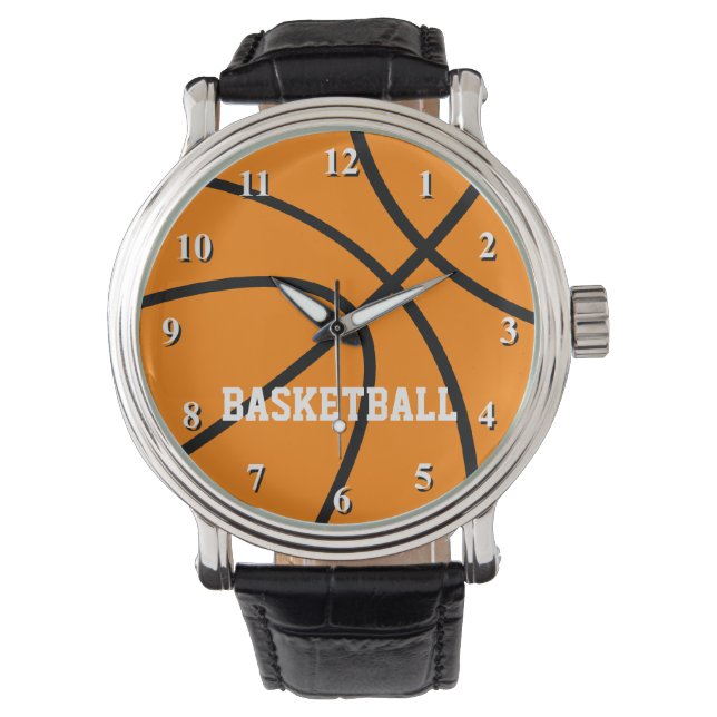 Montre de basket-ball avec texte personnalisé (devant)