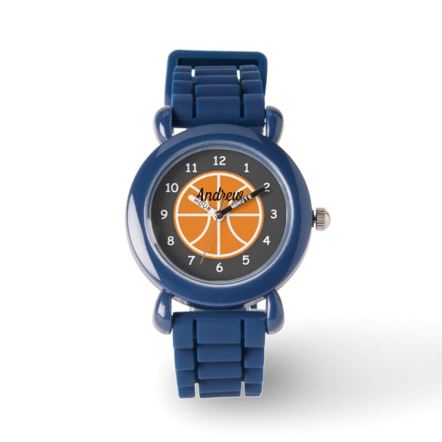 Montre de basket-ball pour enfants avec nom person (Recto)
