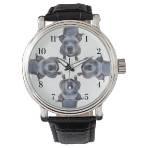 Montre de bracelet en cuir numérotée par Pitbull
