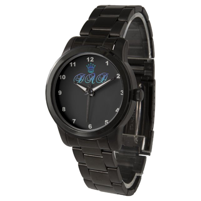 Montre de bracelet noir de taille supérieure (Incliné)