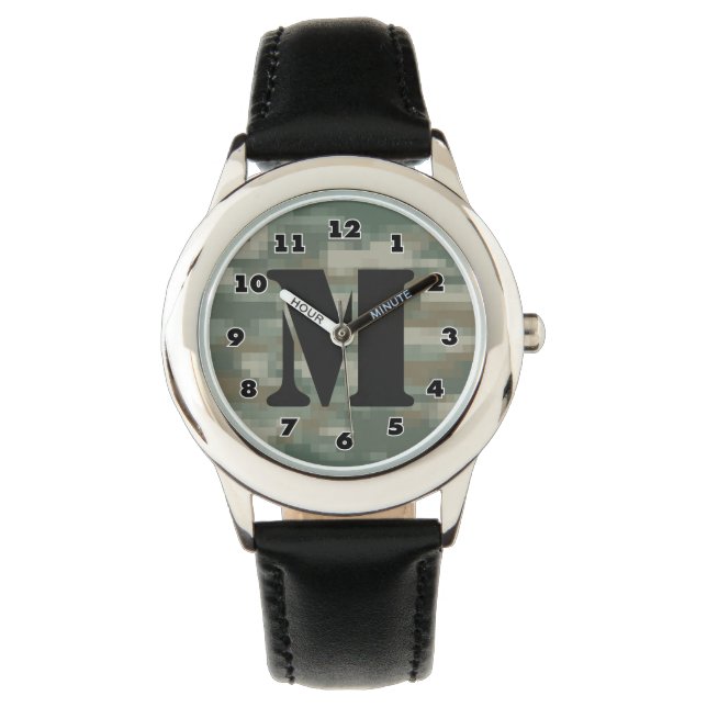 Montre de camouflage de pixels pour garçons | pers (devant)