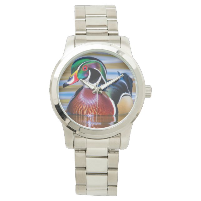 Montre de canard à bois pour hommes, Montre de cha (devant)