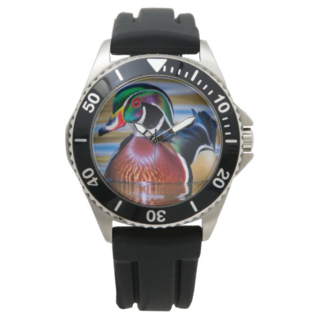 Montre de canard à bois pour hommes, Montre de cha (devant)