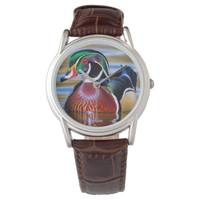 Montre de canard à bois pour hommes, Montre de cha (devant)