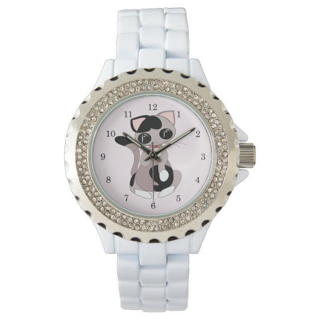 Montre de chat de nettoyage - personnalisable (devant)