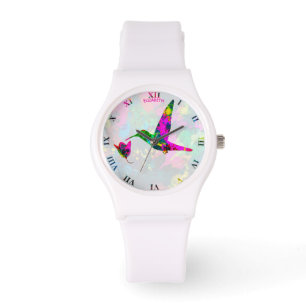 Montre de colibri Abstraite psychédélique colorée