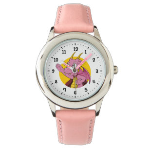 Montre de dessin animé de dragon rose