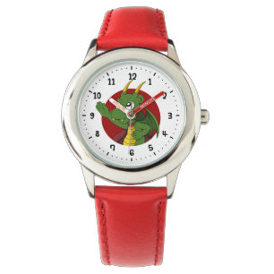 Montre de dessin animé de dragon vert