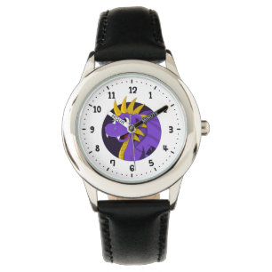 Montre de dessin animé de dragon violet