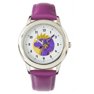 Montre de dessin animé de dragon violet