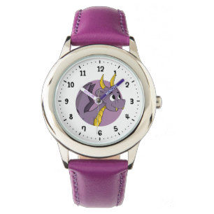 Montre de dessin animé de dragon violet